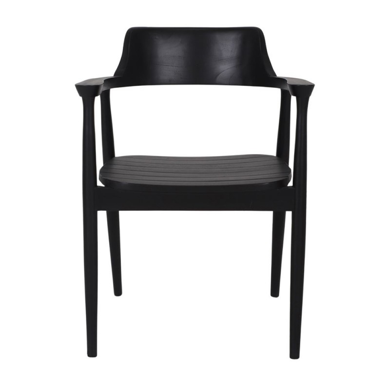 Silla comedor reposabrazos madera teca color Negro