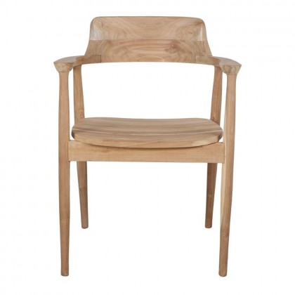 Silla comedor madera de teca de lineas rectas, natural
