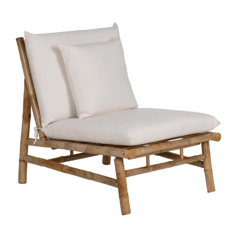 Sillón exterior bambú 65cm, blanco