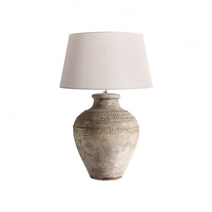 Lámpara de sobremesa de estilo vintage de terracota y lino
