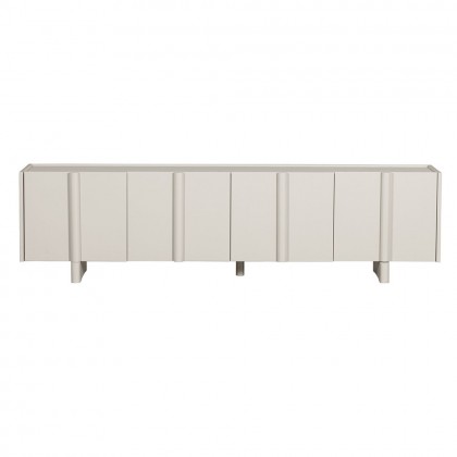 Mueble Tv de estilo retro 152cm, blanco roto