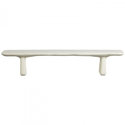 banco largo blanco orgánico para mesa comedor en color natural apto para exterior