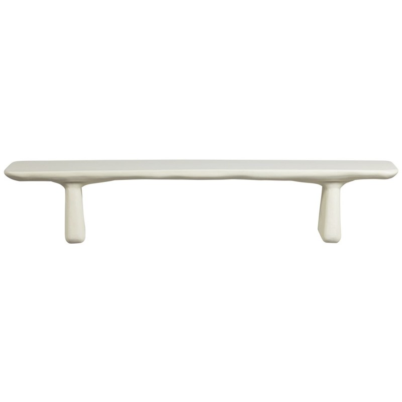 banco largo blanco orgánico para mesa comedor en color natural apto para exterior