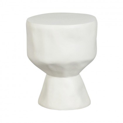 mesa auxiliar exterior blanca de fibra formas orgánicas