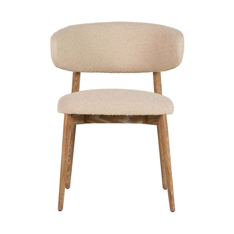 silla comedor madera fresno y tapizado tejido beige, estilo contemporáneo.