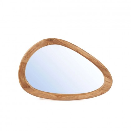 espejo formas orgánicas madera teca