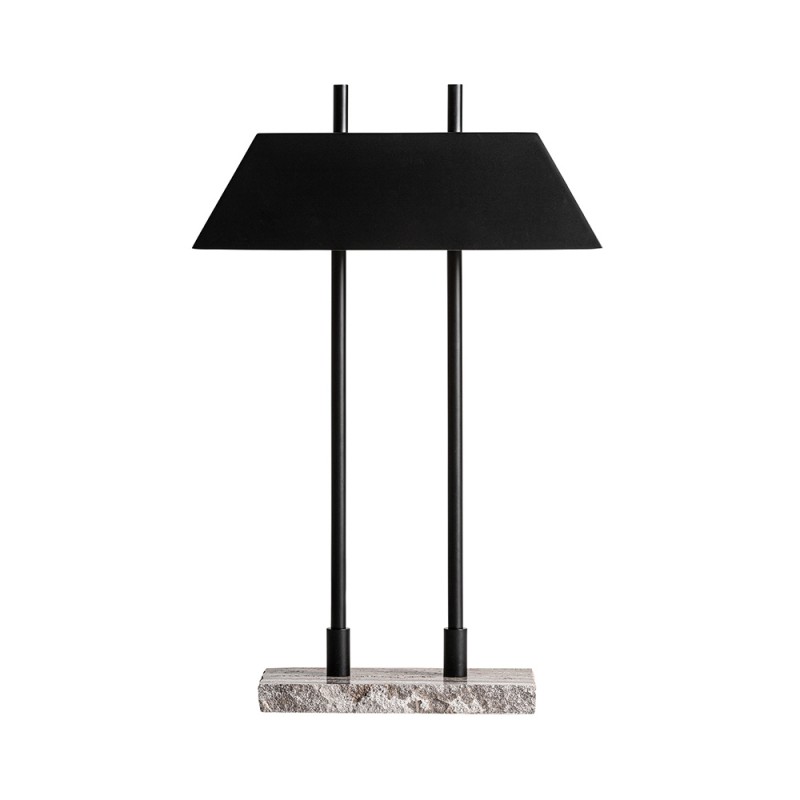 Lámpara de sobremesa en metal en negro y mármol