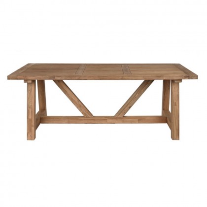 Mesa comedor madera teca 200cm con travesaño