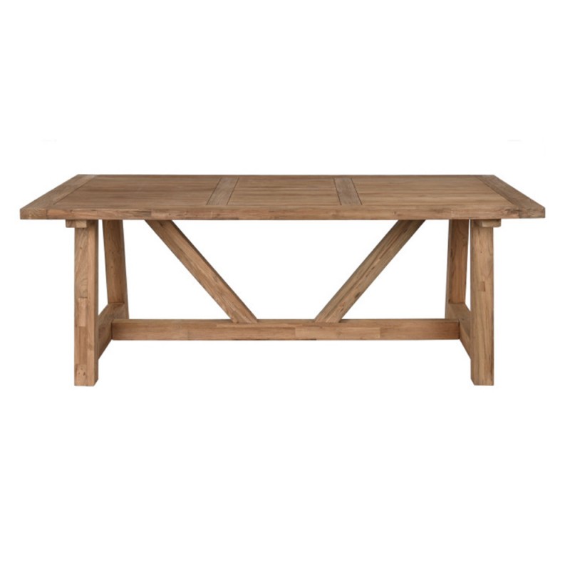 Mesa comedor madera teca 200cm con travesaño
