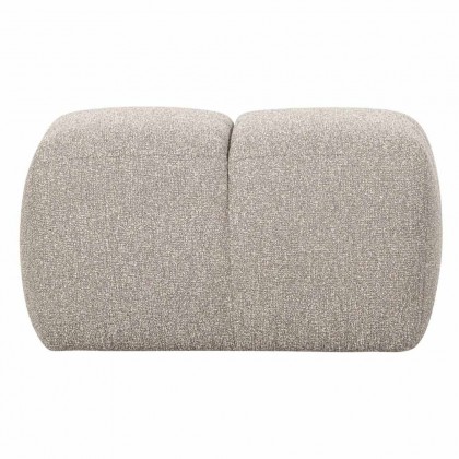Puf tapizado en tejido bouclé Liora en color beige jaspeado