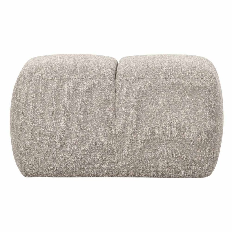 Puf tapizado en tejido bouclé Liora en color beige jaspeado