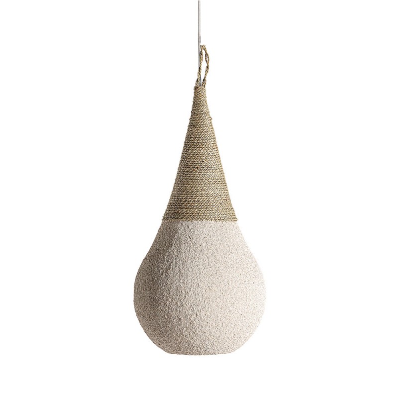 Lámpara de techo de estilo contemporáneo, realizada en resina en color beige con un acabado rugoso