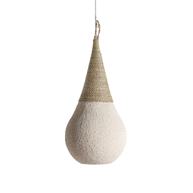 Lámpara de techo de estilo contemporáneo, realizada en resina en color beige
