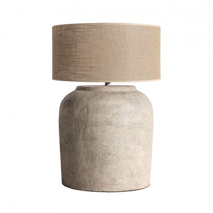 Lámpara de sobremesa de estilo contemporáneo de terracota y yute