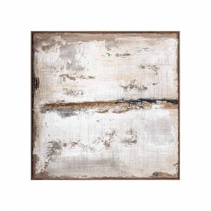 Cuadro lienzo en tonos marrón y acabado artesanal