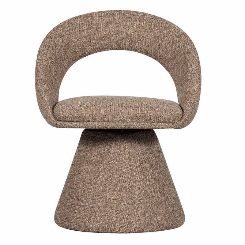 Silla comedor tapizada con base y pata giratoria en color natural