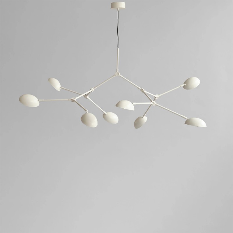 Lámpara de techo de diseño escultural moderna color blanco.
