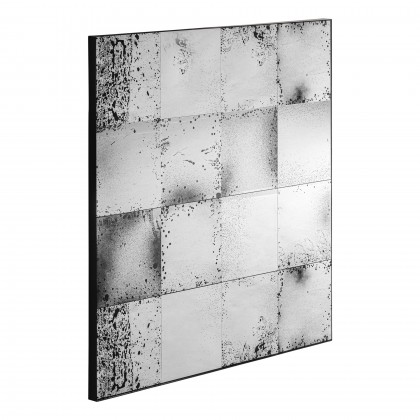 Espejo de  diseño contemporáneo con estructura de hierro negro y cristal