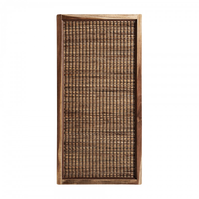 Panel decorativo de estilo étnico, realizada en fibras naturales en color natural y texturas orgánicas