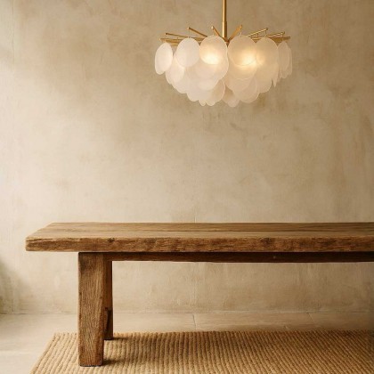 làmpara de techo elegante de cristales circulares colgantes