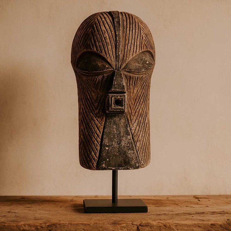 escultura madera máscara tribal