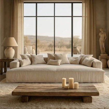 sofa de lino desenfundable a medida MIv Interiors