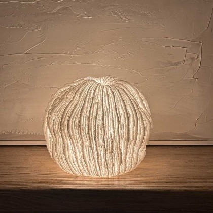 lámpara mesa coral escultura blanco piedra