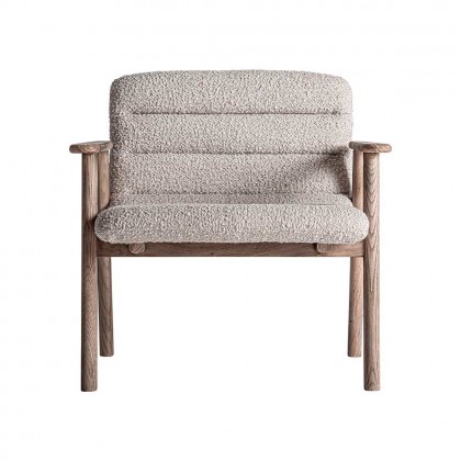 Silla comedor tapizada en madera de Roble y poliéster beige