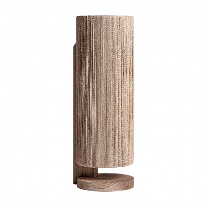 lámpara de mesa madera cuerda estilo contemporáneo