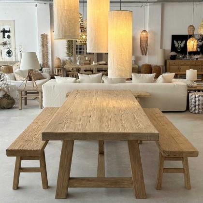 mesa comedor madera maciza olmo envejecido natural