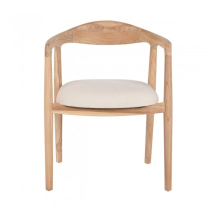 Silla de madera de teca y poliéster AIRA con diseño contemporáneo y elegante