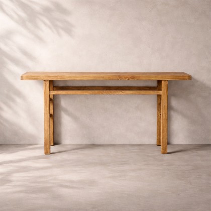 consola madera rústica de madera de olmo