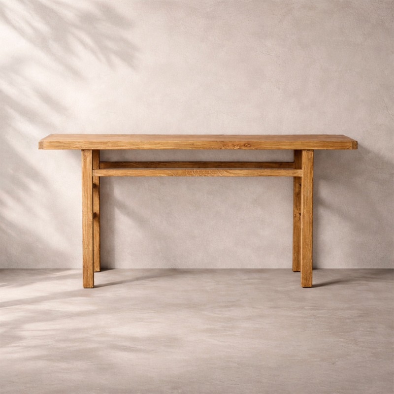 consola madera rústica de madera de olmo