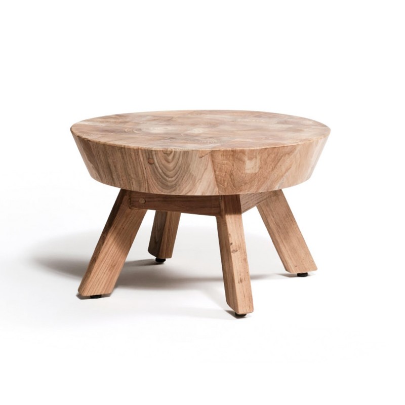 Mesa auxiliar de madera de teca para exterior