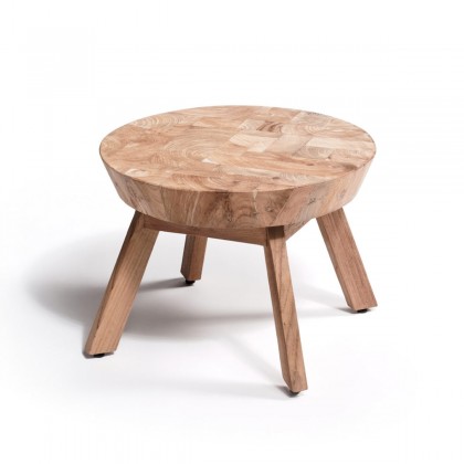 mesa auxiliar exterior de madera de teca reciclada
