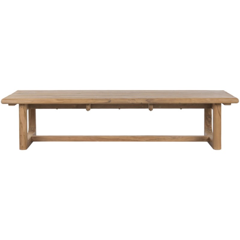 Mesa de centro Soria de teca natural, pieza sólida y elegante para interiores y exteriores protegidos.