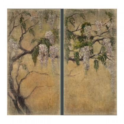 papel artístico texturizado- disptico de pinos en la naturaleza