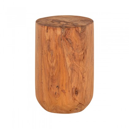 Mesita madera auxiliar maciza cilíndrica