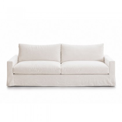 Sofá Begur lino con dos cojines respaldo. Disponible en varias medidas