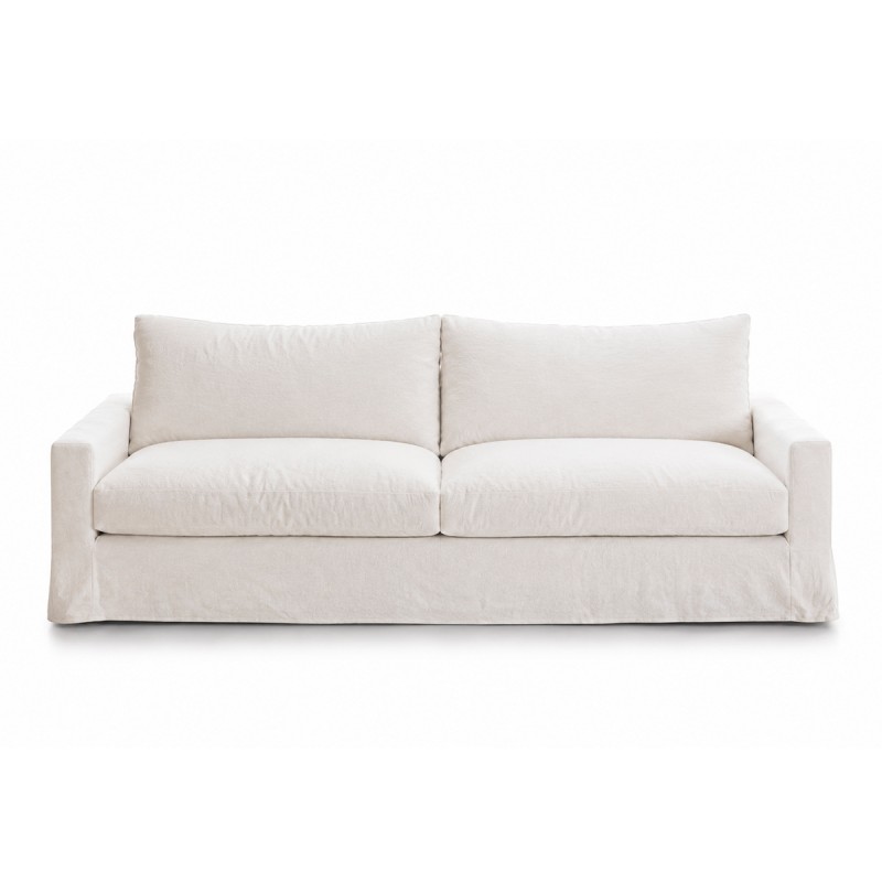 Sofá Begur lino con dos cojines respaldo. Disponible en varias medidas