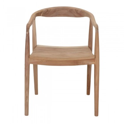 Silla comedor madera teca torneada minimalista lisa
